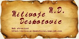 Milivoje Despotović vizit kartica